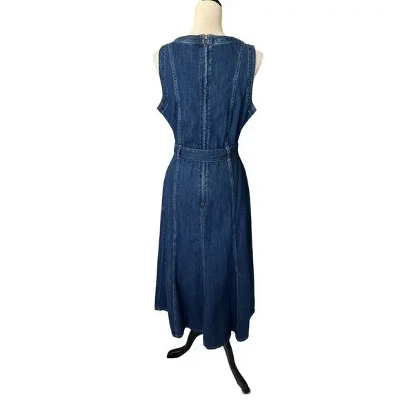Sundance Poppy Denim Maxi Dress in Light Wash, size 8 Western Coastal Cowgirl - Picture 8 of 15